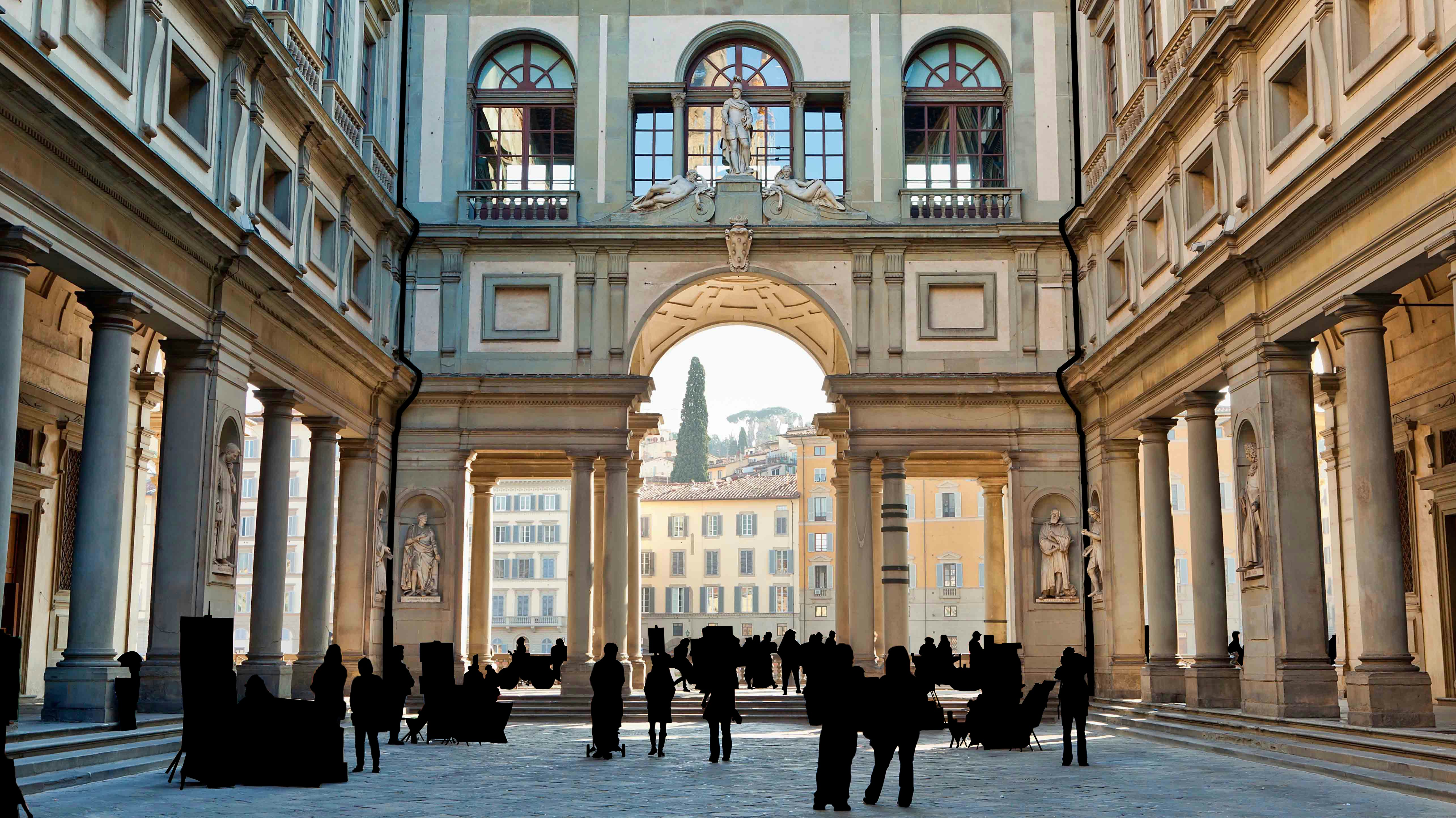 Piazzale degli Uffizi - colonnato del Vasari, Firenze